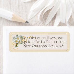 Vintage Daisy Yellow Custom Return Address Label