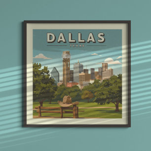 Vintage Dallas Texas Poster