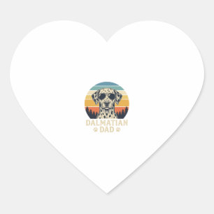 Vintage Dalmatian Dad Dog Lover Design_1 Heart Sticker