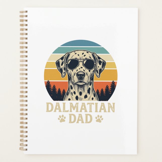 Vintage Dalmatian Dad Dog Lover Design_1 Planner (Front)