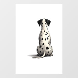 Vintage Dalmatian Dog From Behind Illustration Min