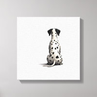 Vintage Dalmatian Dog From Behind Illustration Min