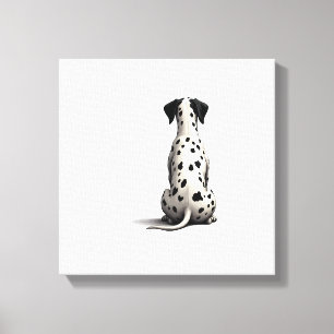 Vintage Dalmatian Dog From Behind Illustration Min Canvas Print