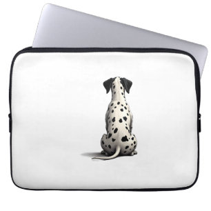 Vintage Dalmatian Dog From Behind Illustration Min Laptop Sleeve