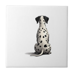 Vintage Dalmatian Dog From Behind Illustration Min Tile