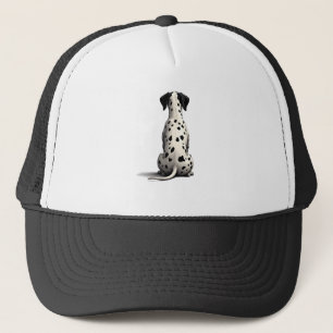 Vintage Dalmatian Dog From Behind Illustration Min Trucker Hat