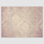 Vintage damask and script gold and pink distressed tissue paper<br><div class="desc">An antique,  distressed look fabric with a damask pattern and script writing. In colours of pink and gold.</div>