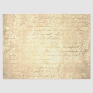 Vintage damask and script gold & cream distressed tissue paper
