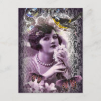 Vintage damask art deco gatsby Flapper Girl