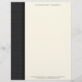 Vintage Damask Black Customised Letterhead