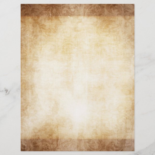 Vintage Damask Border Stationery (Front)