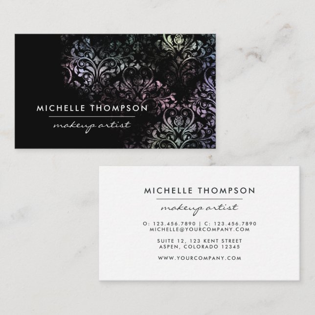 Vintage Damask Business Card (Front/Back)