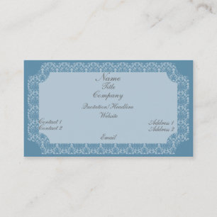 Vintage Damask Business Card, Light Blue Card