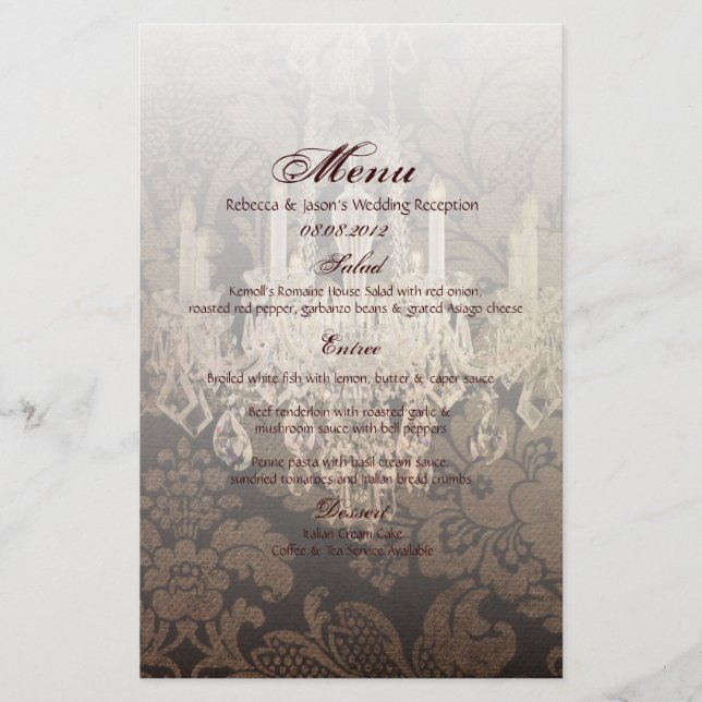 vintage damask chandelier wedding (Front)