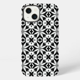 Vintage Damask Chic Black White Pattern iPhone 13 Case