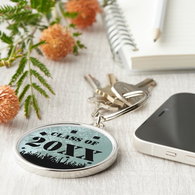 Vintage Damask Class of 2012 Keychain Tossing Caps (Side)