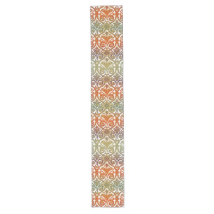 Vintage Damask Contour Wallpaper - blue violet red Long Table Runner