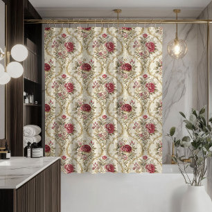Vintage Damask Curtain Pastel Bathroom Elegance