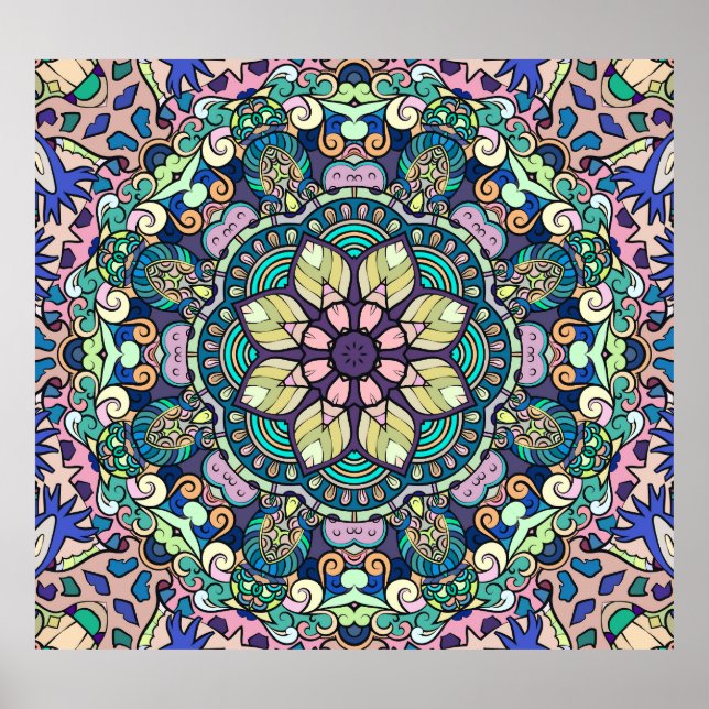 Vintage Damask: Elegant Seamless Pattern Poster (Front)