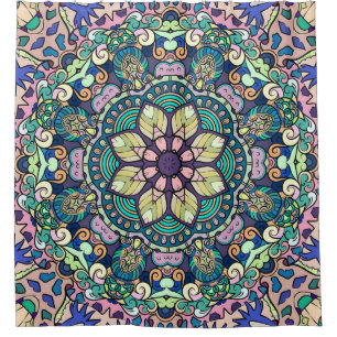 Vintage Damask: Elegant Seamless Pattern Shower Curtain
