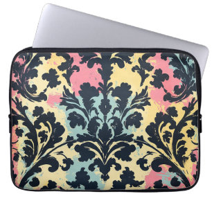 Vintage Damask Flourish Pattern Laptop Sleeve
