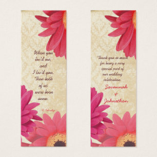 Vintage Damask Gerber Daisy Wedding Tags