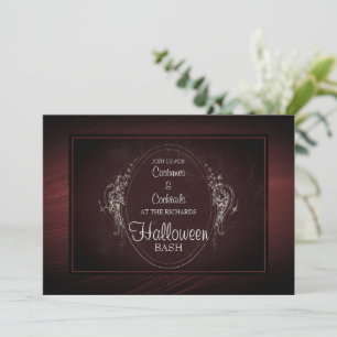 Vintage Damask Gothic Halloween  Invitation
