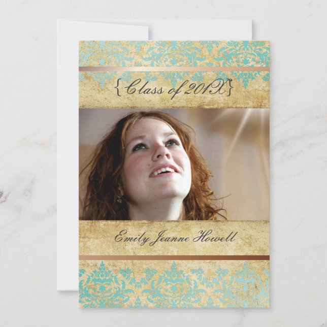 Vintage Damask/Graduations Party Invitations (Front)