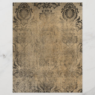 Vintage Damask Grungy Scrapbook Paper