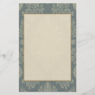 Vintage Damask in Antique Green Stationery
