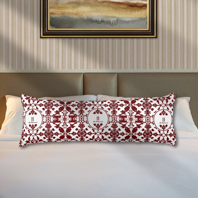 Vintage Damask Monogram  Body Cushion (Creator Uploaded)