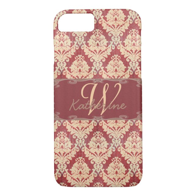 Vintage Damask Monogram Case-Mate iPhone Case (Back)