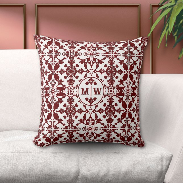 Vintage Damask Monogram Cushion (Creator Uploaded)