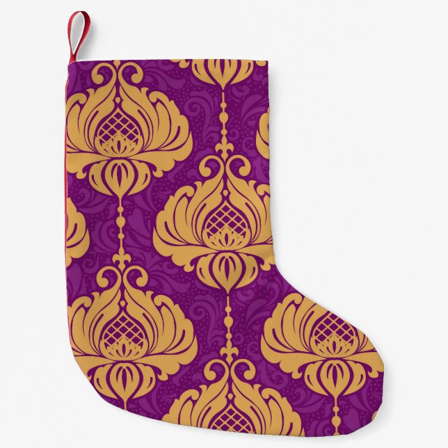 Vintage Damask Ornamental Pattern. Small Christmas Stocking (Front)