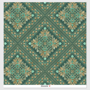 Vintage Damask Pattern - Emerald green and gold