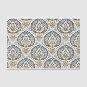Vintage Damask Pattern in Beige and Grey Tissue Paper