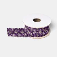 Vintage damask pattern sparkling look grosgrain ri