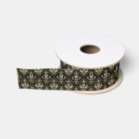 Vintage damask pattern sparkling look grosgrain ri
