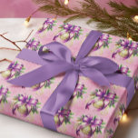 Vintage Damask Purple Pink Christmas  Wrapping Paper<br><div class="desc">This holiday season Think Pink and Think Purple! These two exciting trendy colours combine to make your holiday decor really pop! Vintage damask, ornaments, ribbons and winter greenery for the sweetest nostalgic designs of the season. Holiday decor, cards, gift bags and wrapping paper, ornaments, stockings and more are waiting for...</div>
