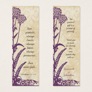 Vintage Damask Purple Wild Flower Wedding Tags