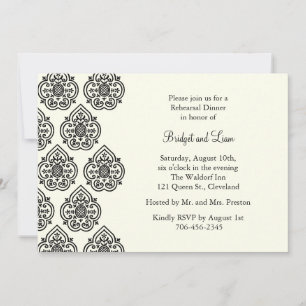Vintage Damask Rehearsal Dinner Invitation