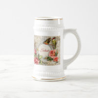 Vintage Damask Rose Stein
