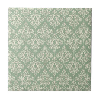 Vintage Damask - Sage Green Tile
