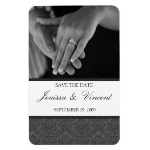 Vintage Damask Save the Date Magnet 4" x 6"