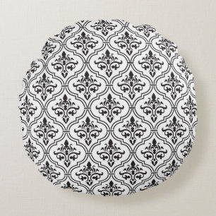Vintage Damask Seamless Classic Design Round Cushion