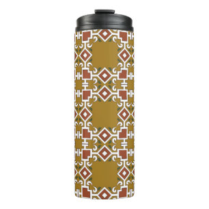 Vintage damask seamless pattern background check s thermal tumbler