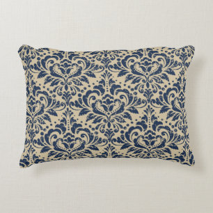 Vintage damask seamless pattern background. Grunge Decorative Cushion