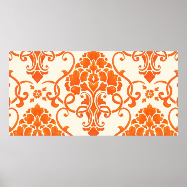 vintage damask seamless pattern element. Elegant l Poster (Front)