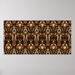 Vintage damask seamless pattern poster