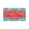 Vintage Damask Suede Turquoise Blue Red